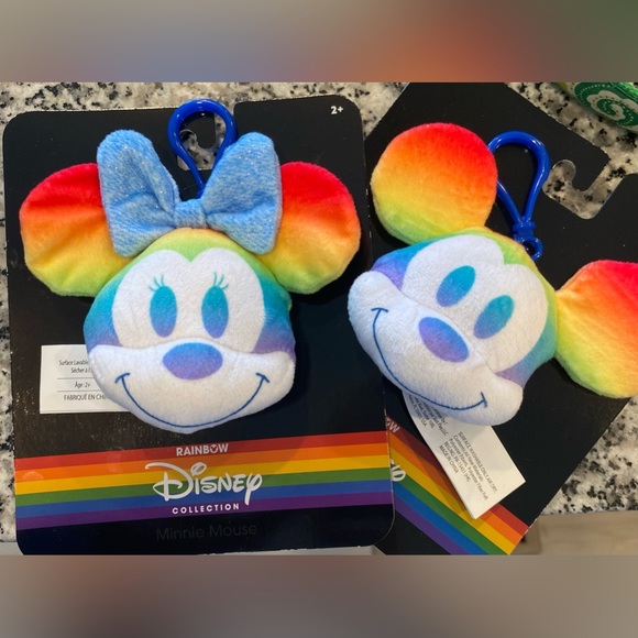Disney Pride Mickey and Minnie Mouse Stuffed Key Chains - Picture 2 of 8